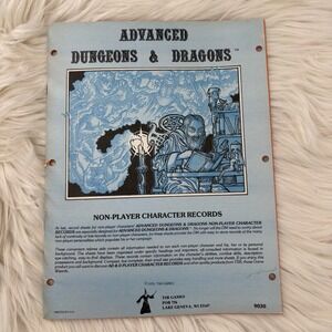 TSR AD&D 1st Ed Non-Player Character Records